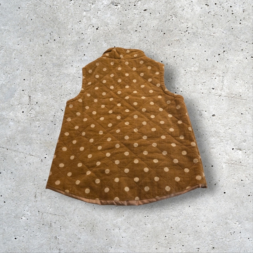 Easel Tan Corduroy Vest with Cream Dots - Picture 2 of 5